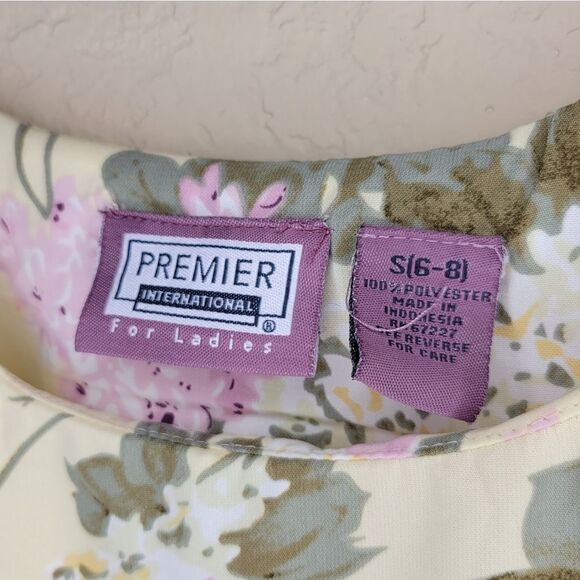 Vintage Premier International Floral Print Tie Back Sleeveless Maxi Dress - Picture 5 of 13